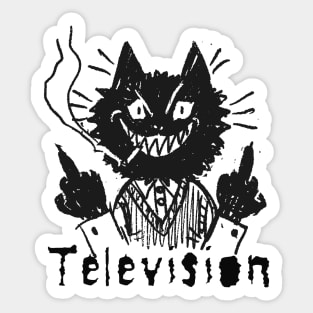 television and the bad cat Sticker
